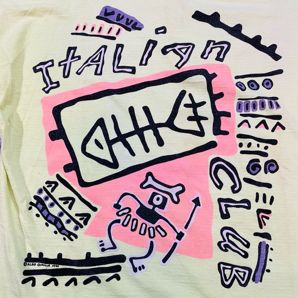 Vintage Aldo Gianne Italian Club T-shirt size L dated 1990 - Picture 2 of 7